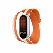 Dual-tone Leather Strap 140–180mm White/ Orange