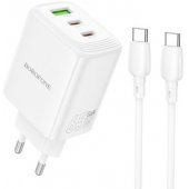 BN32 USB-A/ 2xUSB-C QC 3.0 PD 65W + cable USB-C White