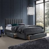 GRACE 160x200cm, with mattress HARMONY DELUX, dark grey