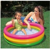 3-Ring Baby Pool Sunset Glow Pink / Yellow / Green