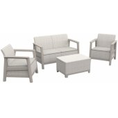 Scandi Linea 2 Seater Set Pebble Grey / Soft Beige