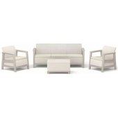 Scandi Linea 3 Seater Set Pebble Grey / Soft Beige