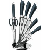 Berlinger Haus 8-piece knife set on stand Metallic Line Aquam