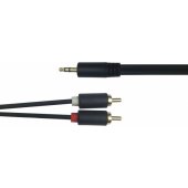 Audio Cable 3.5mm to 2 x RCA 3m Black