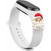Strap Xmas Xiaomi Mi Band 3 / 4 Santa Claus - White