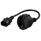 Power cable C14 - CEE 7/ 4 0.2m black
