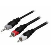 Audio cable 3.5mm 2xRCA 20m black