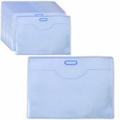 Set of ID Card Holders Flexible Transparent Blue 20pcs.