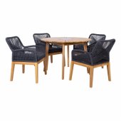 Set FLORIDA table and 4 chairs, grey