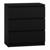 Topeshop Komoda szafka 3 szuflady m3 czerń (M3 CZERŃ)