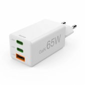 00201996 Fast Charger GaN, 2x USB-C, 1x USB-A, Mini Charger, PD, 65W