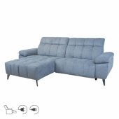 Corner sofa LUZERN LC, electric recliner, bluish grey