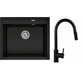 Set - Sink PYRAMIS PYRAMIS SIROS (57x51.5) 1B + Faucet IDEA Black Edit