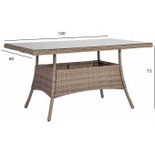 Toscana 140x80x73cm Beige