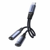 Adapter SY-C03 USB-C 2x USB-C black
