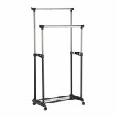 Clothes hanger trolley FRY 83x43xH93,5-168cm, black/ chrome