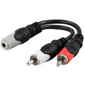 Audio Cable 3.5mm F - 2xRCA M 0.1m Black