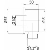 Shower outlet 1/ 2" from the wall Pure 12203