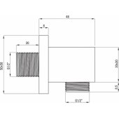 Deante CASCADA NERO HOSE ELBOW CONNECTION SQUARE