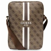 PU 4G Printed Stripes Tablet Bag 10" Brown