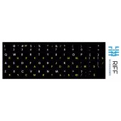 Riff Qwerty наклейки на клавиатуру ENG белые / RU желтые