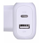Dual-port wall charger 42W White