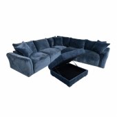 Corner sofa and ottoman DIVI dark blue