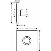 ShowerSelect Square Highflow (AX36718000) Chrome
