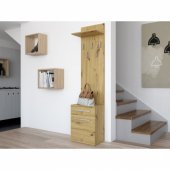 Topeshop WIESZAK SZAFKA NA BUTY DUO DĄB ARTISAN