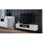 VIVA 180x40x37 White/ White Gloss + Black