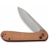 CIVIVI Button Lock Elementum Brown Micarta
