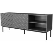 ABETO Black Steel Frame 150x42x60cm Graphite/ Glossy Graphite