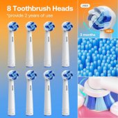 R1 Electric toothbrush x8 brushes / travel case / cable White