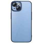 "Glitter Transparent Case + Tempered Glass iPhone 14 Plus" Blue