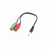 Audio Cable Adapter: 2x3.5mm F 3-pin to 3.5mm M 4-