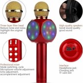 WS-1816 16W karaoke BT microphone with LED 360 Red