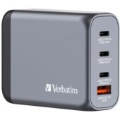 Verbatim GaN charger 100W, 1x USB-A, 3x USB-C (grey, PD 3.0, QC 3.0)