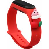Strap Xmas Xiaomi Mi Band 3 / 4 Sock with Rabbit - Red