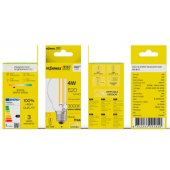 LED Диммируемая филаментная лампа E27, G45, 4W, 520lm, 3000K