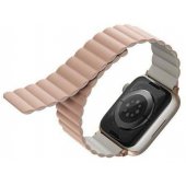 Magnetic Revix Silicone Strap for Apple Watch 45/ 44/ 42mm Pink/ Beige