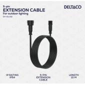Extension cable for outdoor lighting 5-pin IP54 10m black