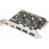 Digitus USB 3.1 PCIe Controller - 2x USB C / 3x USB A 3.1 G en.2 10Gbp