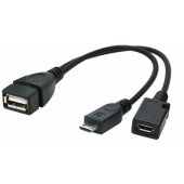 USB OTG AF + Micro BF to Micro BM 15cm Black A-OTG-AFBM-04