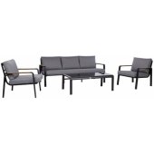 LONA table sofa and 2 chairs grey/ black