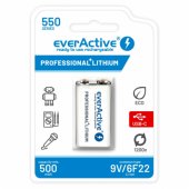 Rechargeable 6F22/ 9V Li-ion 550 mAh