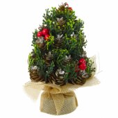 Artificial Decorative Christmas Tree Cones Red Rowan Decorations 17x10