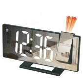 Digital clock with alarm / projector / temperature Black