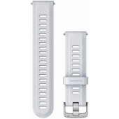 Silicone Band 22mm for Forerunner 955 Whitestone with Silver Hardware