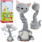 Plush Dancing Cat Interactive Toy Musical Sounds Mascot Gray