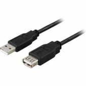 Extension cable USB 2.0 0.3m Black
